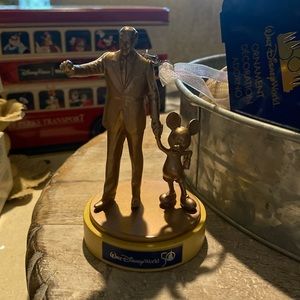 NEW Disney Parks Walt & Mickey Mouse Partners Gold Ornament WDW 50th Anniversary